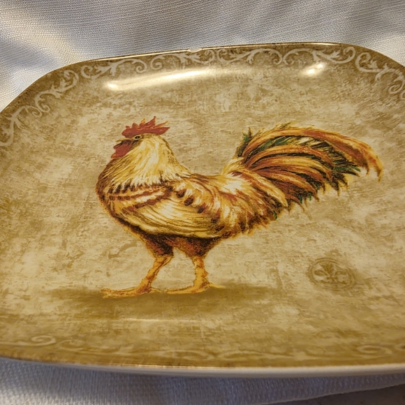 Rustic Rooster Square Plate - Picture 8 of 9